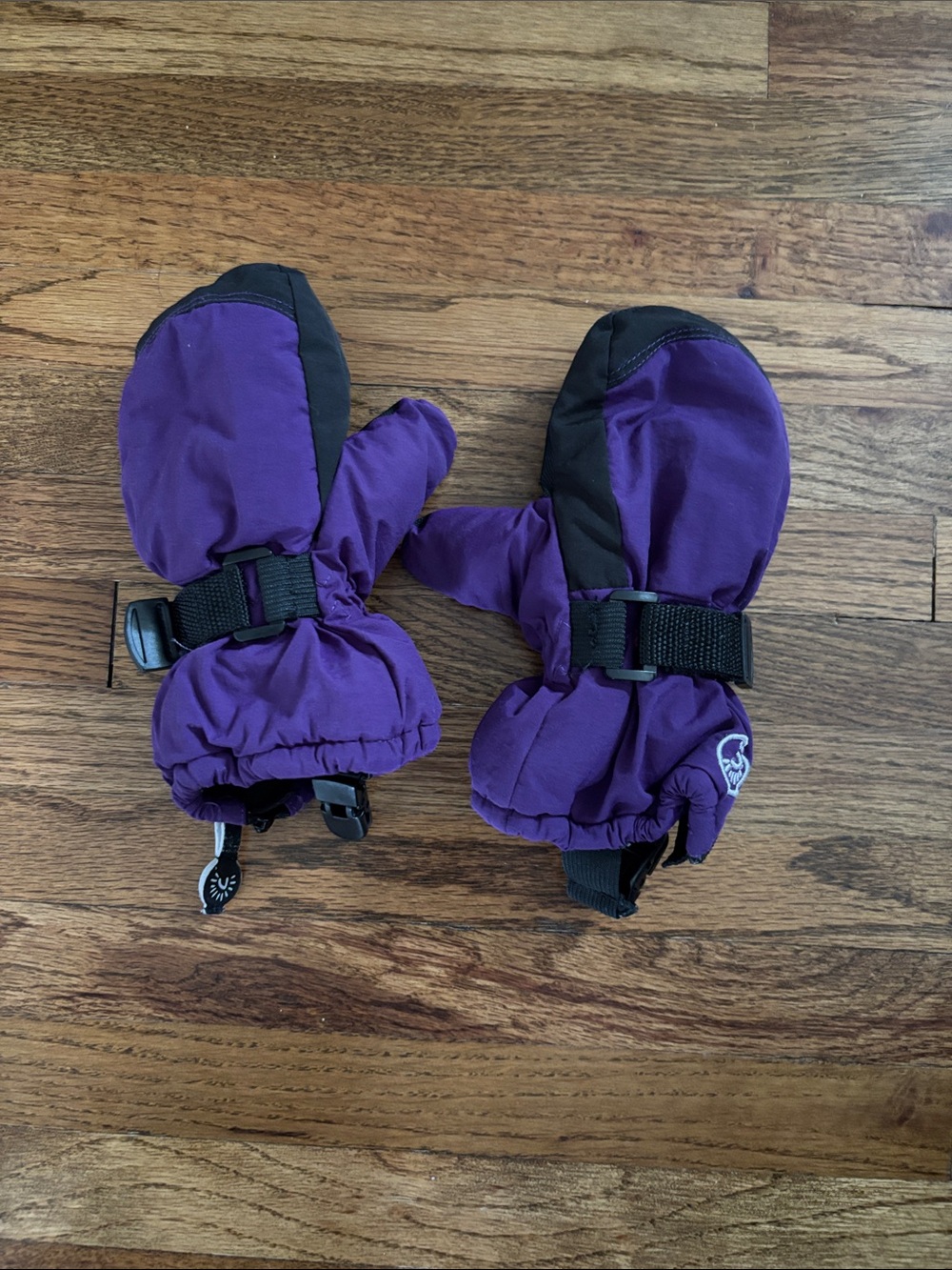 Purple and black mittens kids youth